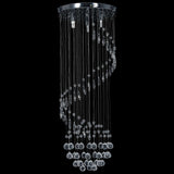 Vidaxl Deckenlampe mit Kristallperlen Spiral G9 Silberfarben