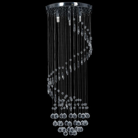 Vidaxl Deckenlampe mit Kristallperlen Spiral G9 Silberfarben