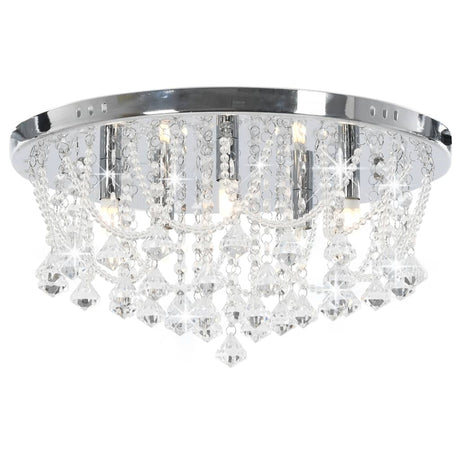 Vidaxl Deckenlampe mit Kristallperlen um 4xg9 silberfarben