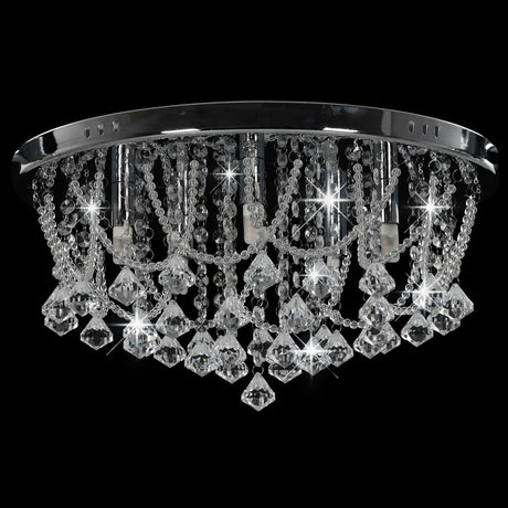 Vidaxl Deckenlampe mit Kristallperlen um 4xg9 silberfarben