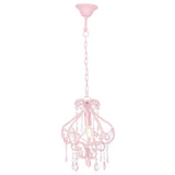 Vidaxl Deckenlampe mit Perlen um E14 Pink