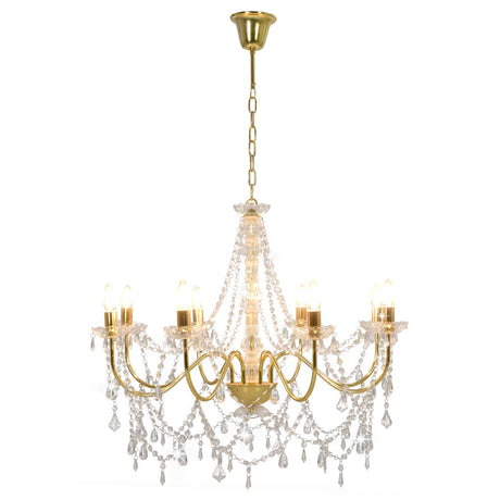 Vidaxl -Kronleuchter mit Perlen 8xe14 Goldfarbe