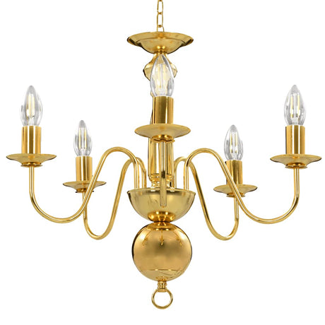 Vidaxl Kronleuchter 5xe14 Goldfarbe