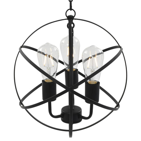Vidaxl Hanging Lampe um 3xe27 schwarz