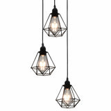 Vidaxl Deckenlampe mit Diamantform 3xe27 Schwarz