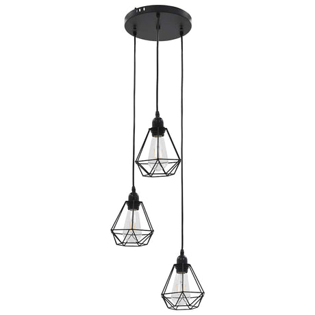 Vidaxl Deckenlampe mit Diamantform 3xe27 Schwarz