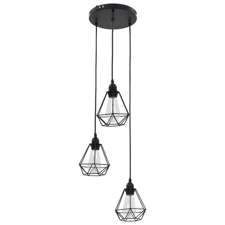 Vidaxl Deckenlampe mit Diamantform 3xe27 Schwarz
