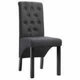 Vidaxl eetkamerstoelen 2 st stof donkergrijs