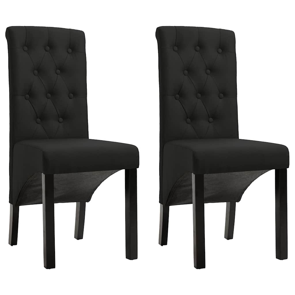 Vidaxl eetkamerstoelen 2 st stof zwart
