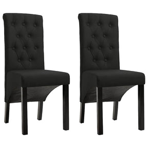 Vidaxl eetkamerstoelen 2 st stof zwart