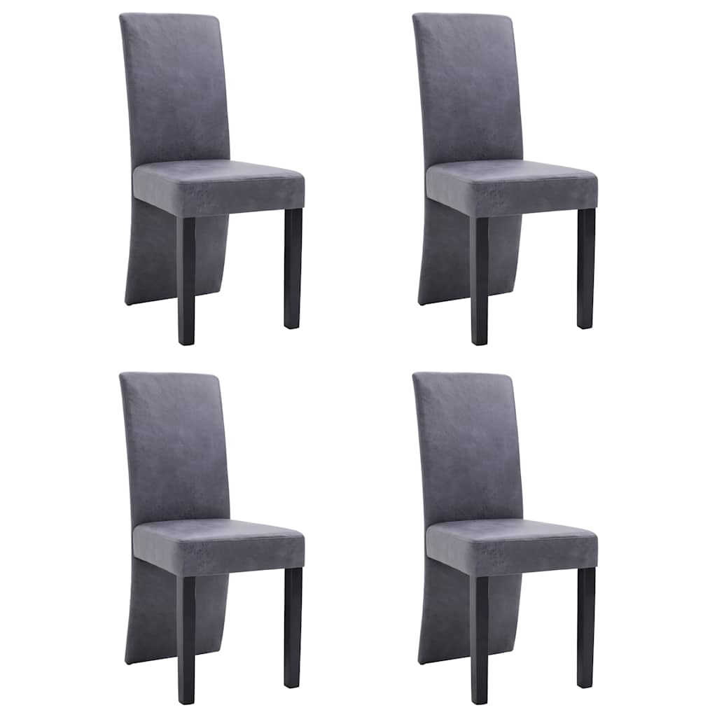 Vidaxl eetkamerstoelen 4 st kunstsuède grijs