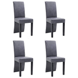 Vidaxl eetkamerstoelen 4 st kunstsuède grijs