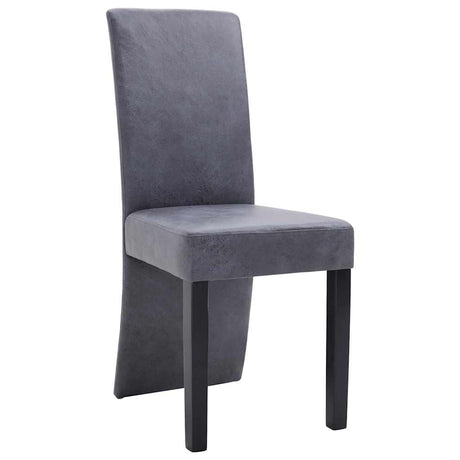 Vidaxl eetkamerstoelen 4 st kunstsuède grijs