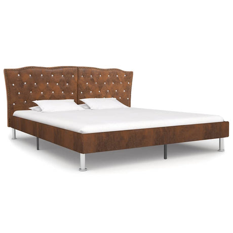 Vidaxl bedframe kunstsuède bruin 180x200 cm