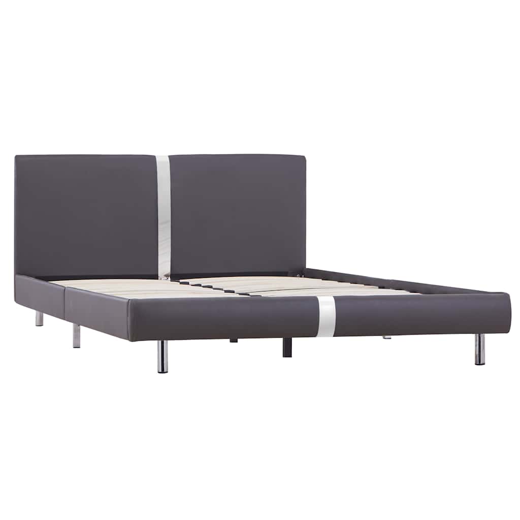 Vidaxl bedframe kunstleer grijs 140x200 cm