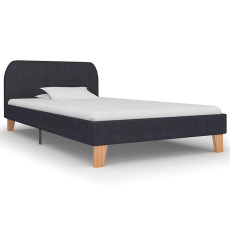 Vidaxl bedframe stof donkergrijs 90x200 cm