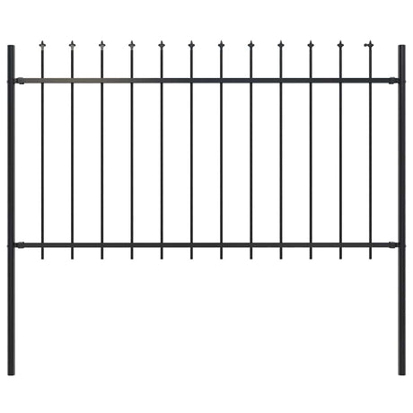 Vidaxxl Gartenzaun mit Speerspitze Stahl 181x100 cm schwarz
