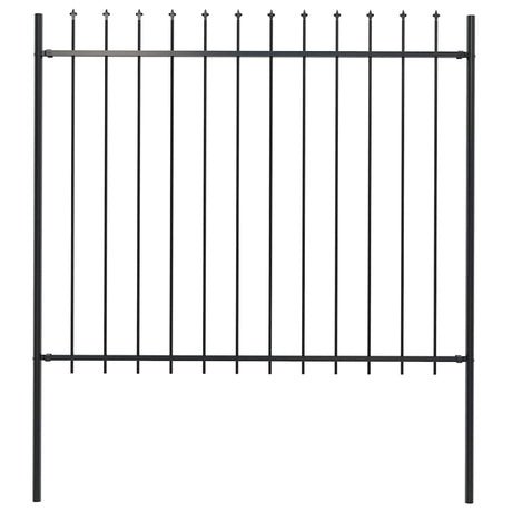 Vidaxxl Gartenzaun mit Speerspitze Stahl 181x150 cm schwarz