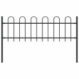 Vidaxl Gartenzaun mit runden Top 1,8 m Stahlschwarz