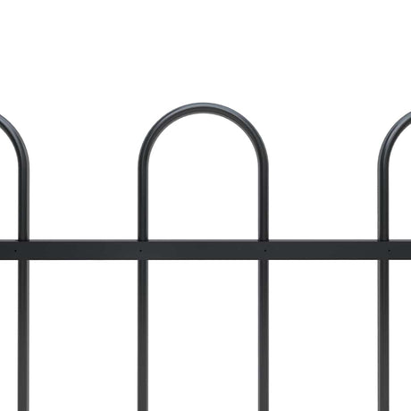 VidaXL Gartenzaun mit Ringspitze aus Stahl 181x100 cm schwarz