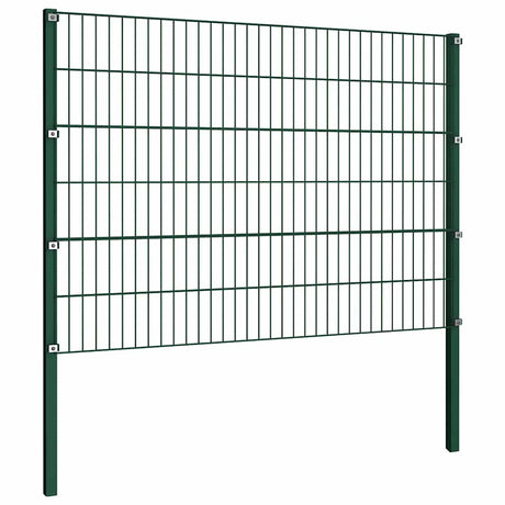 Vidaxl -Zauntafel mit Pfosten 1.7x1,2 m Eisengrün