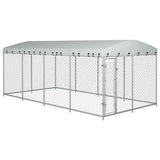VIDAXL -Hundezwinger für außen mit Dach 7,6x3.8x2,3 m