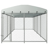 VIDAXL -Hundezwinger für außen mit Dach 7,6x3.8x2,3 m