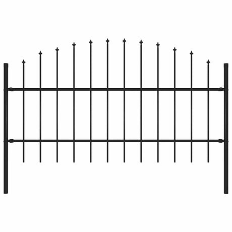 Vidaxl Gartenzaun mit Speerendop (0,75-1) x1,7 M Stahlschwarz