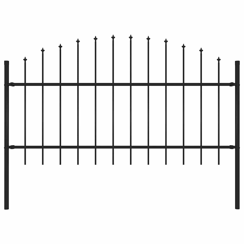Vidaxxl Gartenzaun mit Speerspitze Stahl 181x125 cm schwarz