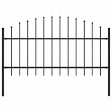 Vidaxxl Gartenzaun mit Speerspitze Stahl 181x125 cm schwarz