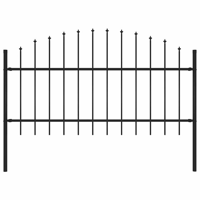 Vidaxxl Gartenzaun mit Speerspitze Stahl 181x125 cm schwarz