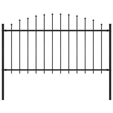Vidaxl Gartenzaun mit Speerentop (1,25-1,5) x1,7 m Stahlschwarz