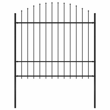Vidaxxl Gartenzaun mit Speerspitze Stahl 181x175 cm schwarz