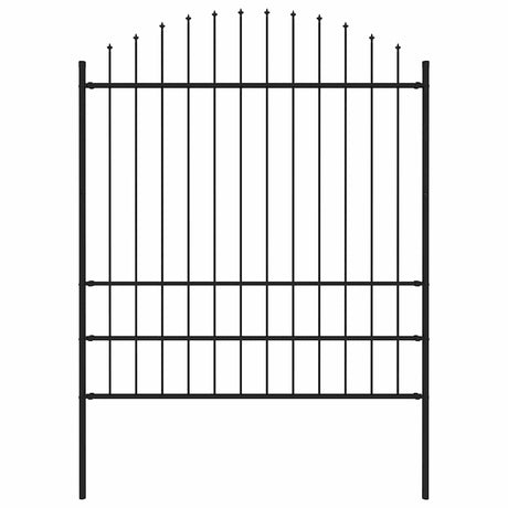 Vidaxl Gartenzaun mit Spears Top (1,75-2) x1,7 M Stahlschwarz
