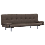 Vidaxl slaapbank met twee kussens kunstleer bruin