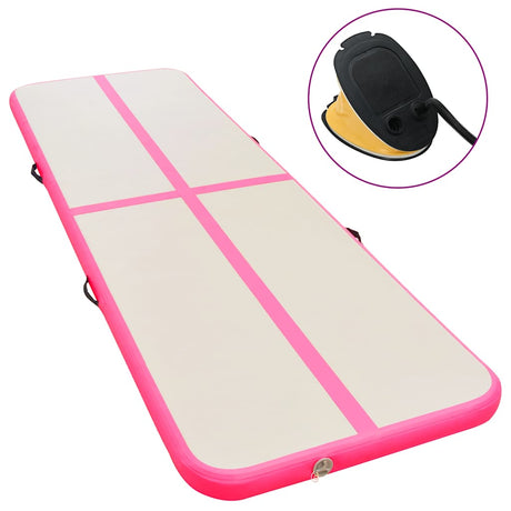 Vidaxl Gymnastics Matte mit Pumpen aufblasbar 300x100x10 cm PVC Pink
