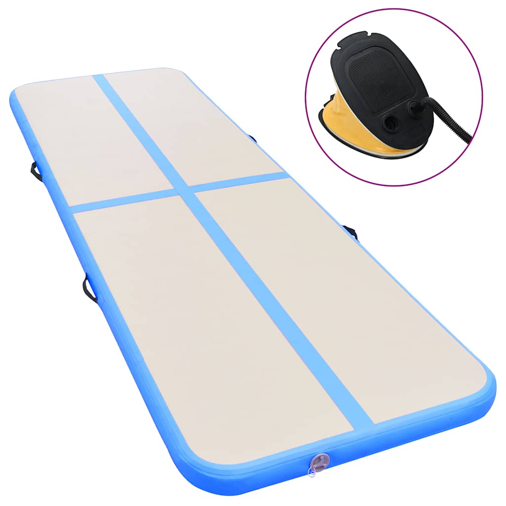Vidaxl Gymnastics Matte mit Pumpenblasable 600x100x10 cm PVC Blau