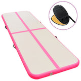 VIDAXL Gymnastics Matte mit Pumpen aufblasbar 800x100x10 cm PVC Pink