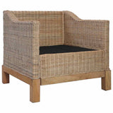 Vidaxl fauteuil met kussens natuurlijk rattan