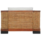 Vidaxl fauteuil met kussens natuurlijk rattan bruin