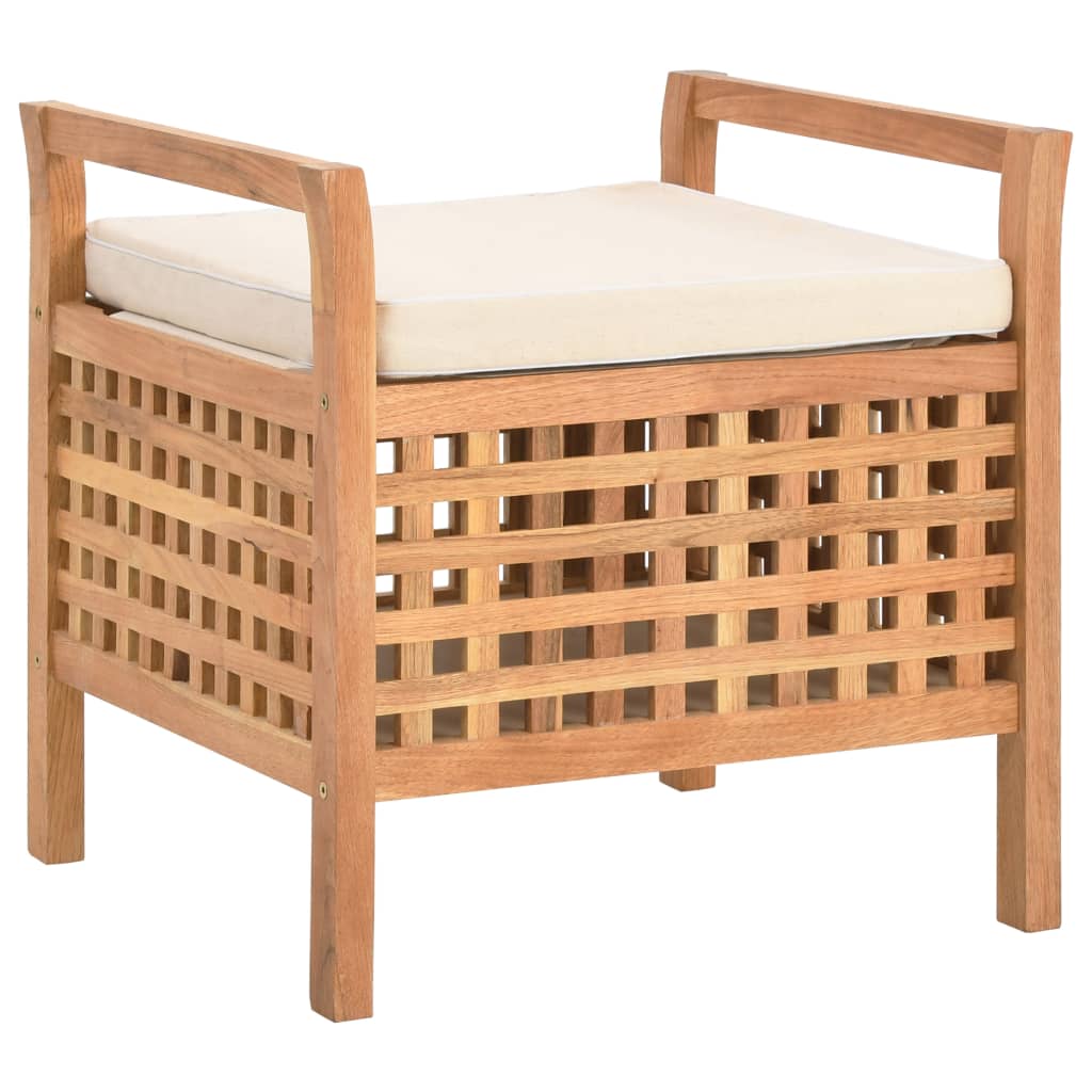 Vidaxl opbergbankje 49x48x49 cm massief walnotenhout