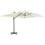 Vidaxl parasol met draagbare voet zandkleurig