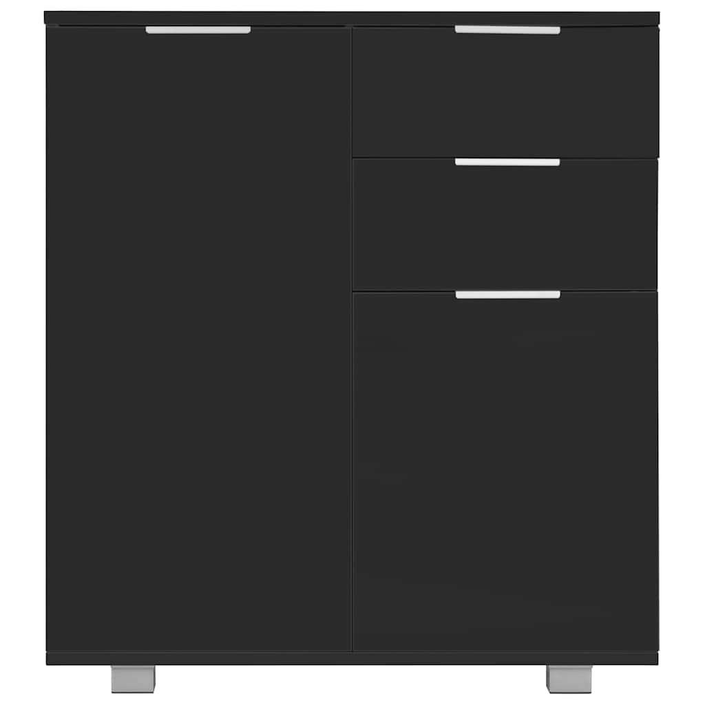 Vidaxl dressoir 71x35x80 cm spaanplaat hoogglans zwart