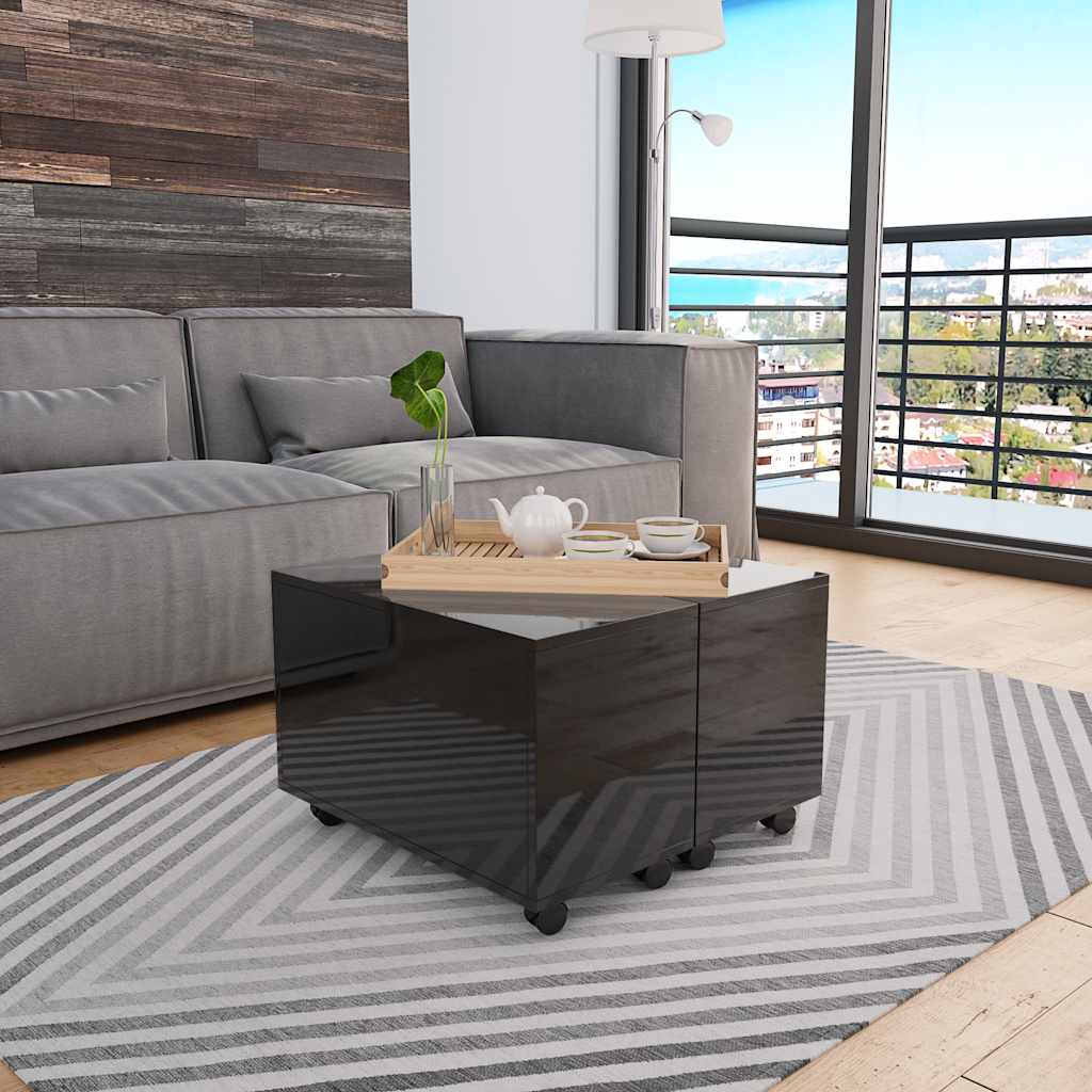 Vidaxl salontafel 60x60x35 cm bewerkt hout hoogglans zwart