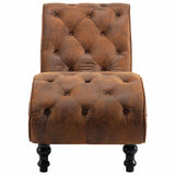 Vidaxl chaise longue kunstsuède bruin