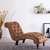 Vidaxl chaise longue kunstsuède bruin