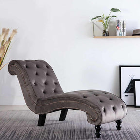 Vidaxl chaise longue fluweel grijs
