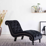 Vidaxl chaise longue fluweel zwart