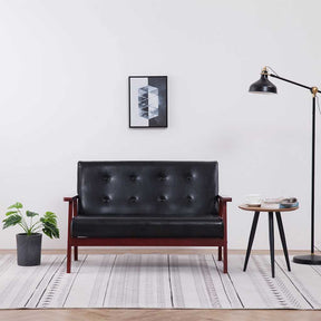 Vidaxl tweezitsbank kunstleer zwart