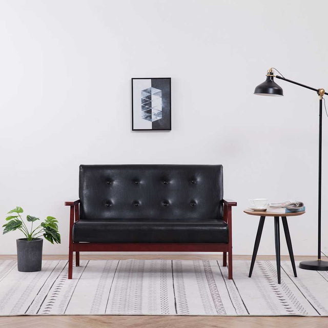Vidaxl tweezitsbank kunstleer zwart